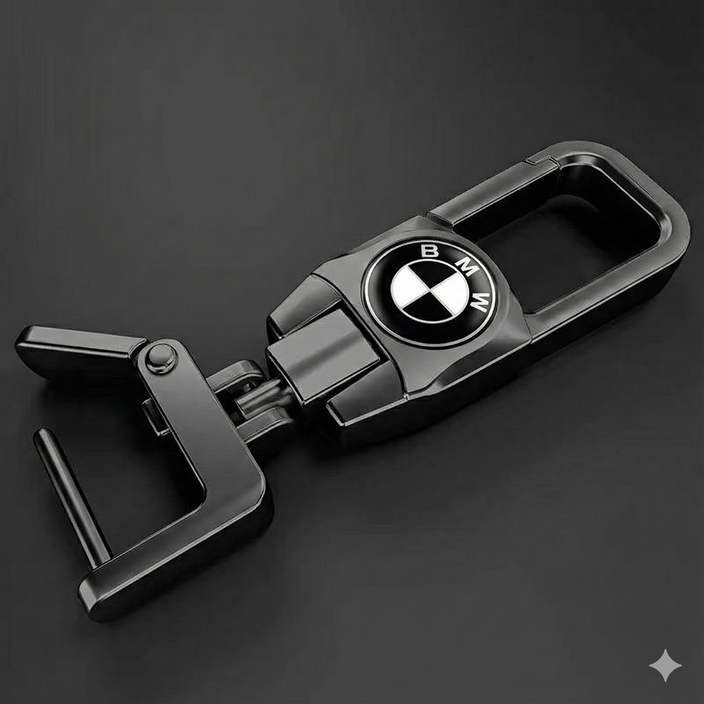 Premium Metal Car Key Chain - BMW Edition 2 (Black and White)