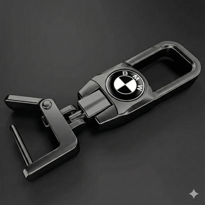 Premium Metal Car Key Chain - BMW Edition 2 (Black and White)