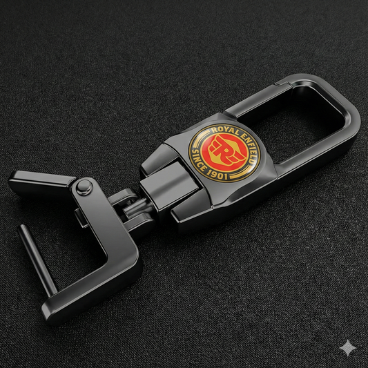 Premium Metal Bike Key Chain - Royal Enfield Edition 1 (Red and Yellow)