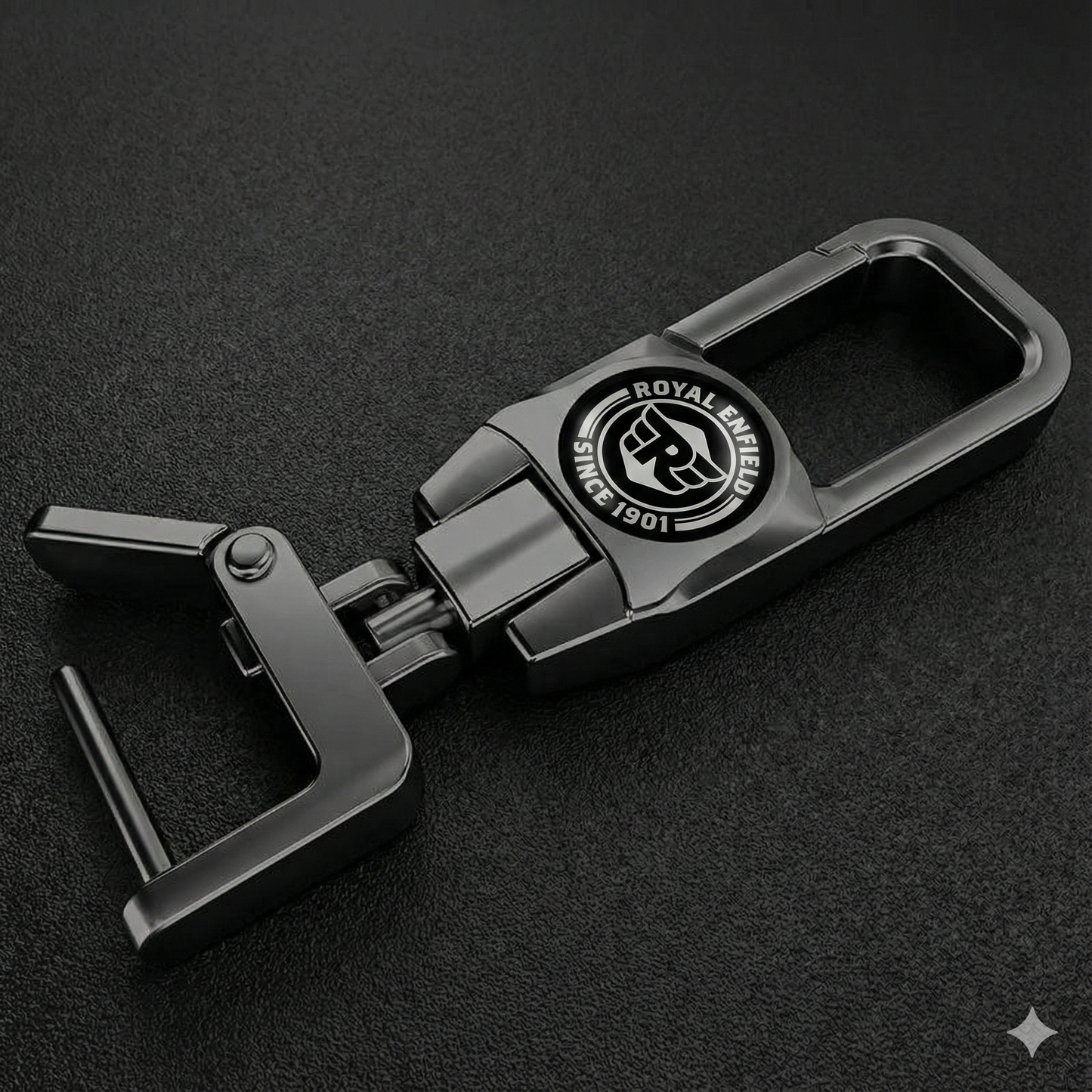 Premium Metal Bike Key Chain - Royal Enfield Edition 3 (Black and White)
