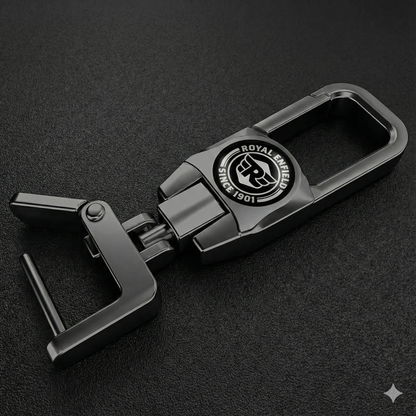 Premium Metal Bike Key Chain - Royal Enfield Edition 3 (Black and White)