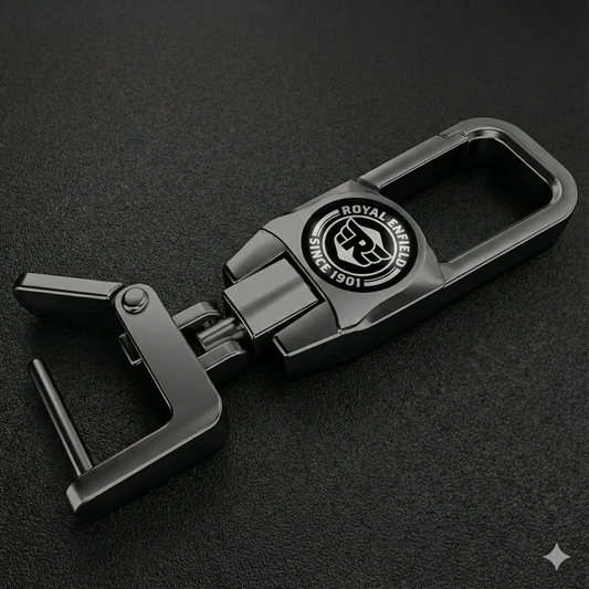 Premium Metal Bike Key Chain - Royal Enfield Edition 3 (Black and White)