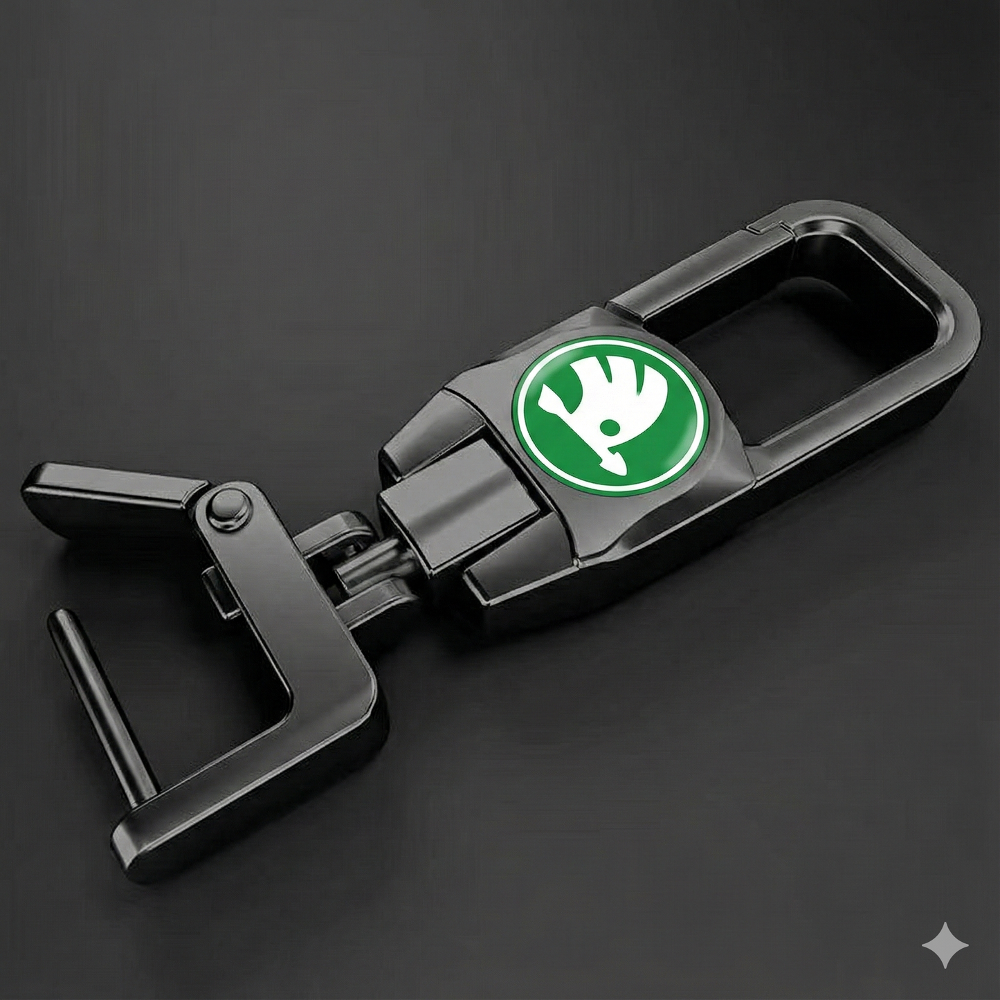 Premium Metal Car Key Chain - Skoda Edition 3 (Green and White)