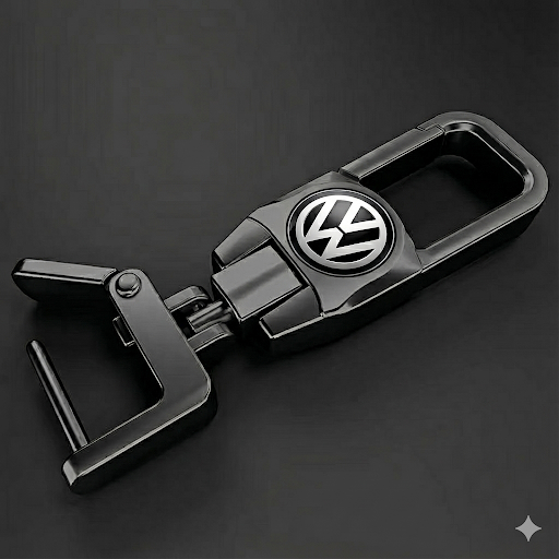 Premium Metal Car Key Chain - Volkswagen Edition 2 (Black and White)