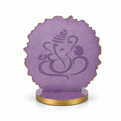 Ganesha car dashboard idol - royal purple resin - back view