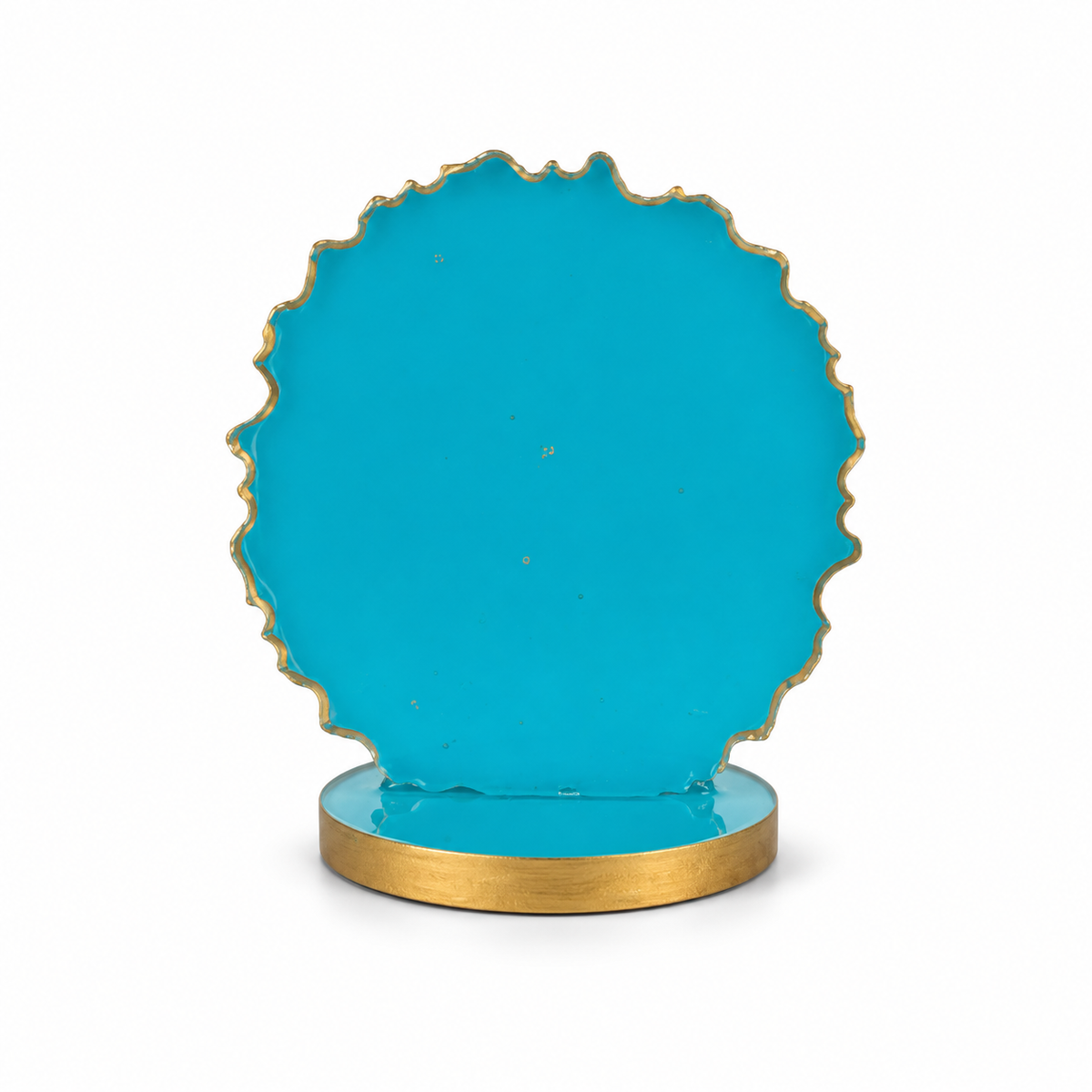 Ganesha car dashboard idol - teal blue resin - back view