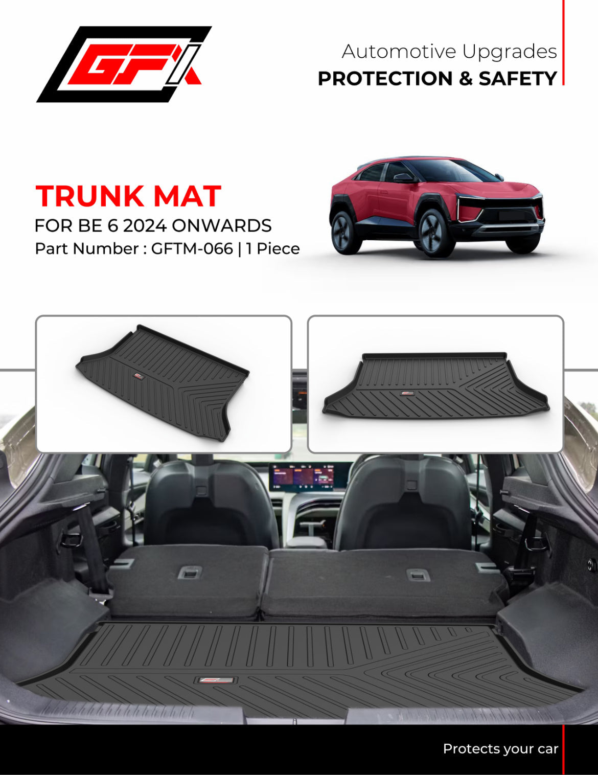 GFX Trunk Mat for Mahindra BE 6 - Spec Sheet