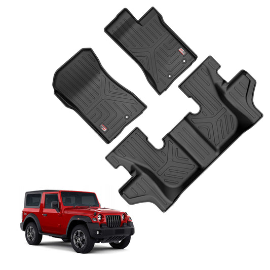 GFX Life Long Car Floor Mats for Mahindra Thar - Custom Fit 3-Piece Set