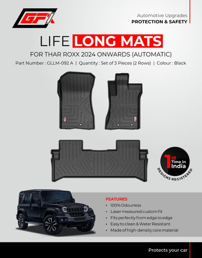 GFX Floor Mats for Mahindra Thar Roxx Automatic - Product Shot 1