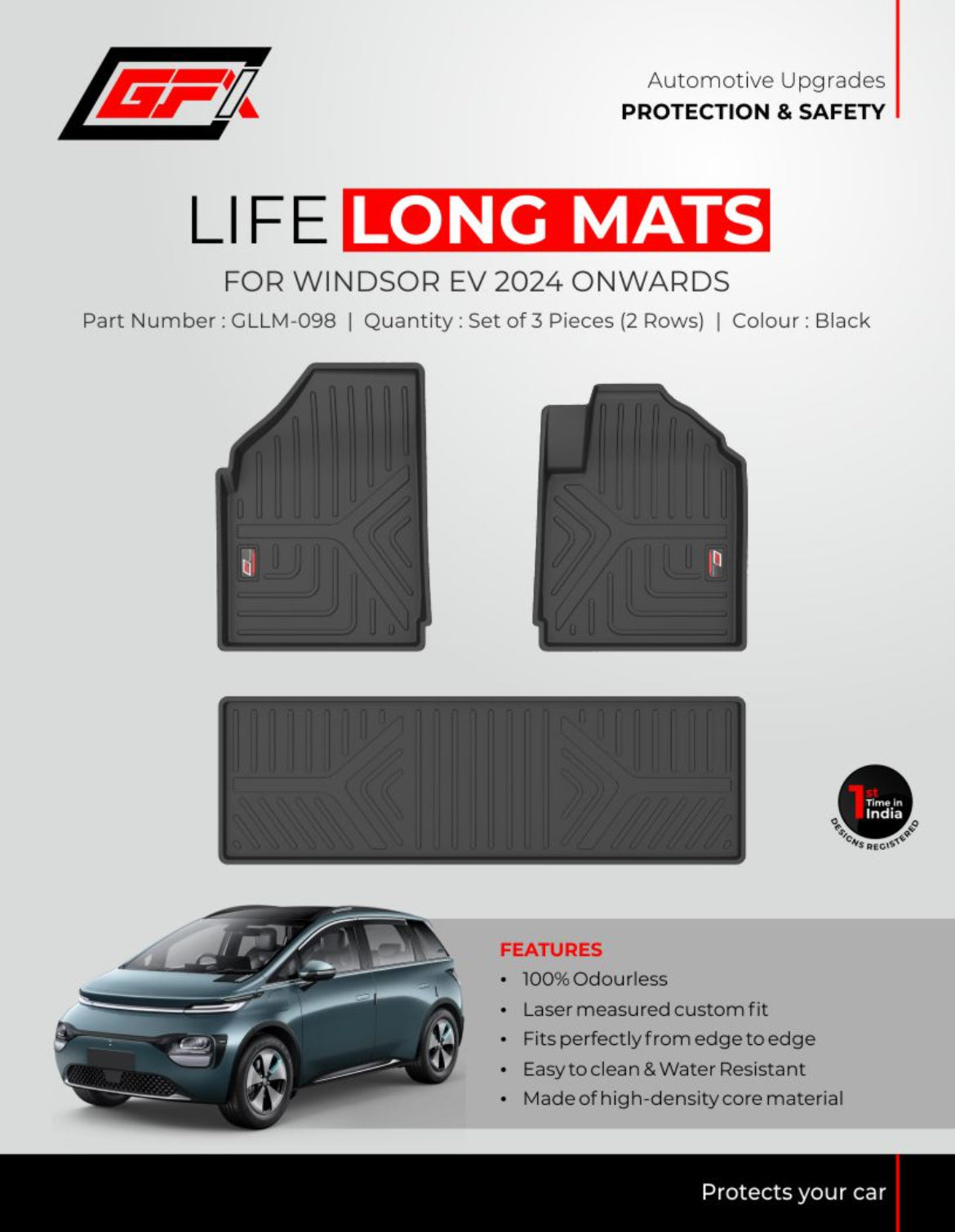 GFX Floor Mats for MG Windsor EV - Spec Sheet