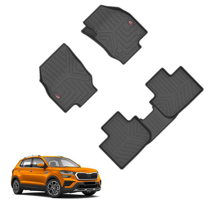 GFX Life Long Car Floor Mats for Skoda Kushaq - Set of Three