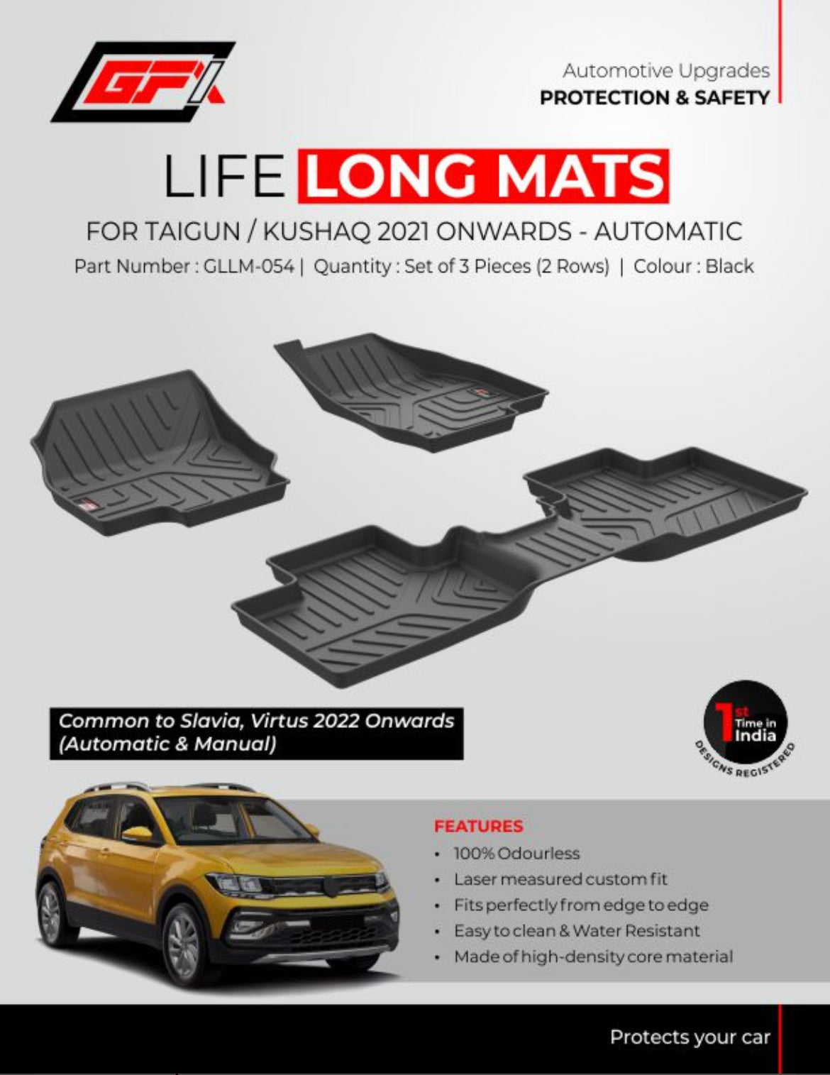 GFX Floor Mats for Skoda Kushaq - Spec Sheet