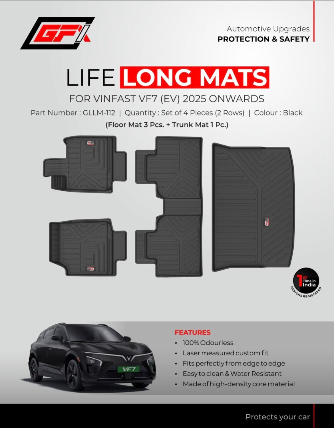GFX Floor and Trunk Mats for VinFast VF7 - Spec Sheet