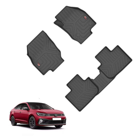 GFX Life Long Car Floor Mats for Volkswagen Virtus - Set of Three